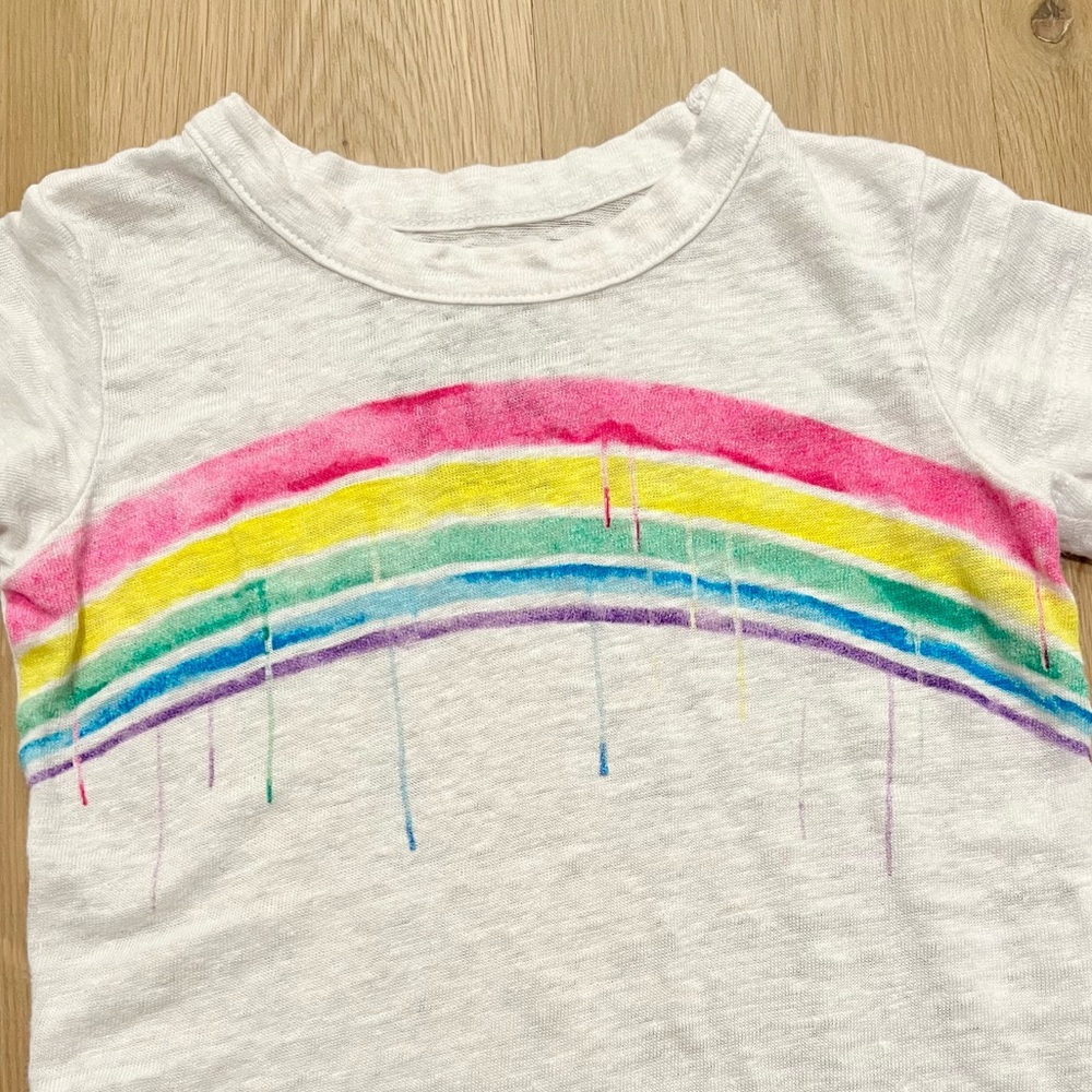 Chaser Rainbow Daze Linen Short Sleeve Tee Shirt Little Girls Toddler T-Shirt 2T - Picture 3 of 11